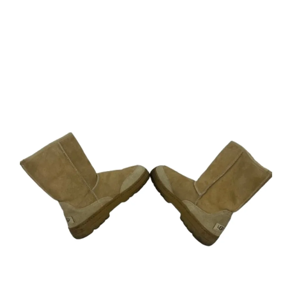 UGG Australia Mens Ultra Short Beige Mid Calf Boots US 9M Lambskin 5220 Pull On